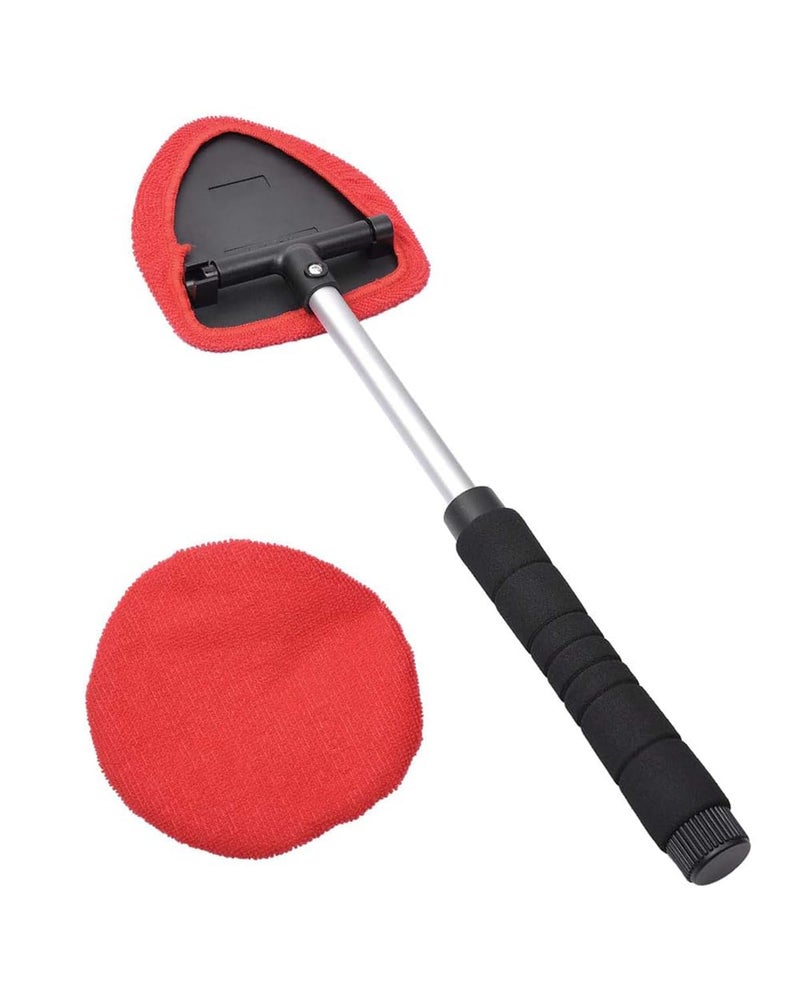 AutoEC Windshield Cleaning Tool, Car Cleaner Tool with Inside Extendable Handle, Window Cleaner Brush Kit Auto Glass Wiper for Windshield with 2 Microfiber Towel Pads Home Windows, Trucks, SUV & RV - Image 1